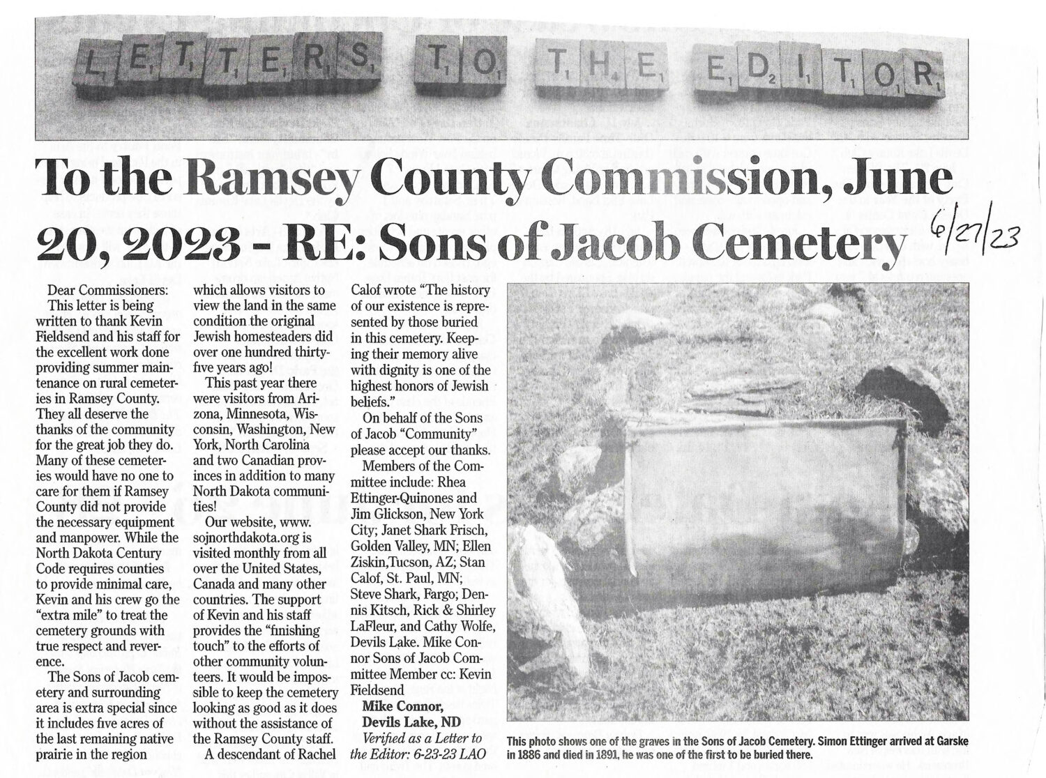 Thank You Letter to Ramsey County Commissioner